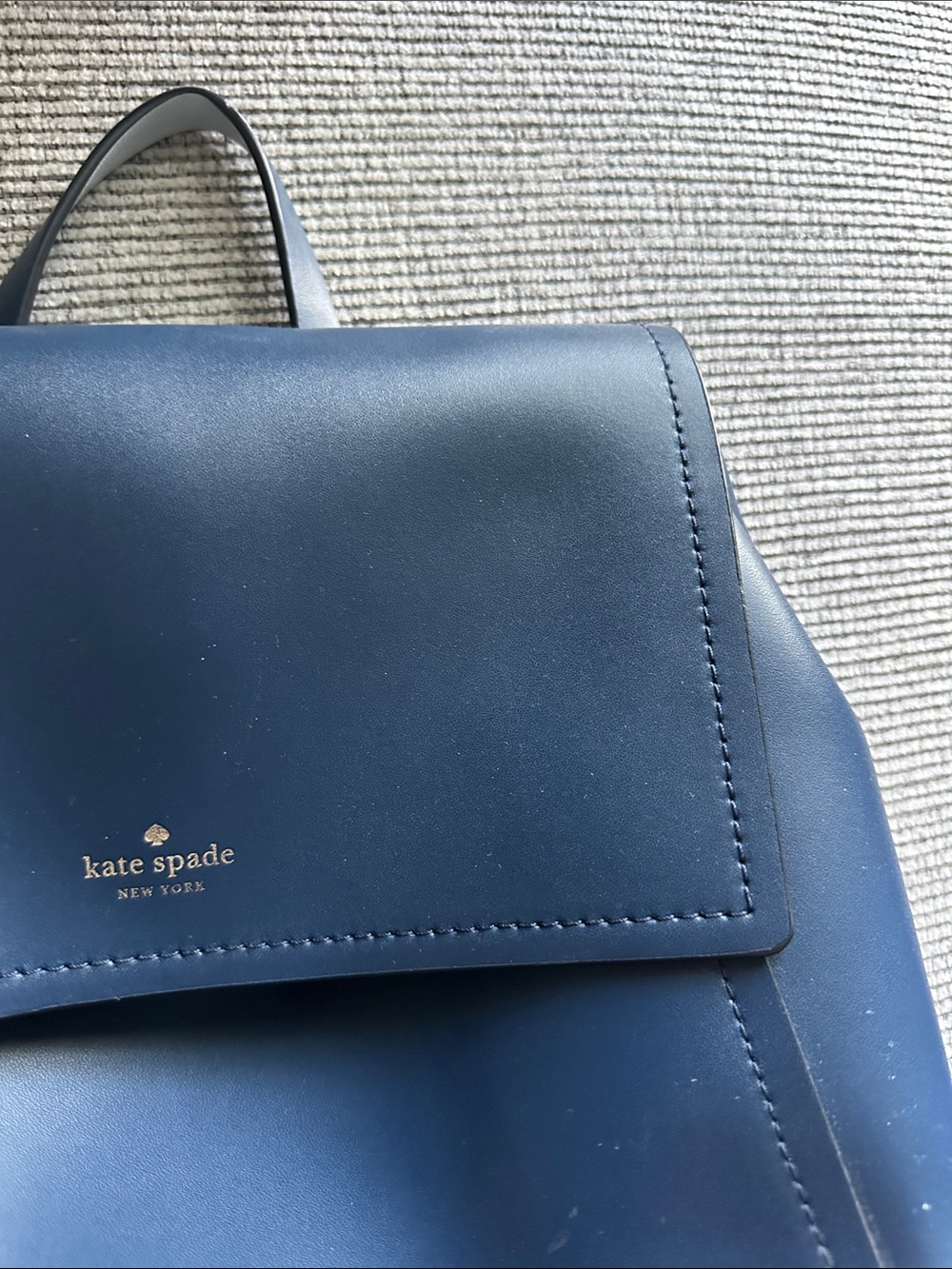 kate spade navy blue leather backpack - Picture 4 of 12